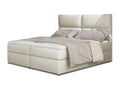 Lit continental capitonné simili cuir beige clair Dormeva-140x200 CTKY16113