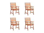 Chaises à dîner d'extérieur 4 pièces avec coussins Zensova massif XTUA72453
