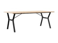 Table à manger cadre en Y 200x100x75.5 cm bois pin massif fonte MLAP88084