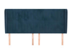 Tête de lit avec oreilles Bleu foncé 203x23x118/ 128 cm Velours QGGW14409