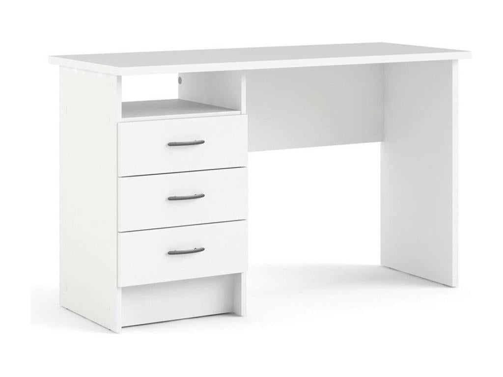 Bureau linéaire avec trois tiroirs couleur blanche Dimensions 120x72x48 cm GBKY50133