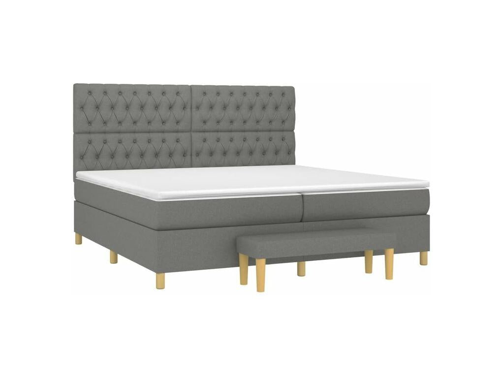 Sommier à Dormeva de lit avec matelas Gris foncé 200x200 Tissu YZHL57105