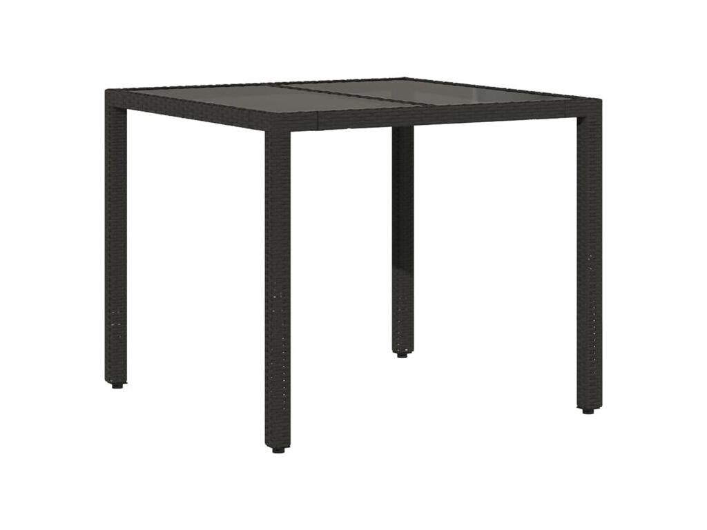 Ensemble à manger de jardin et coussins 3 pcs Zensova rotin verre LPDL75691