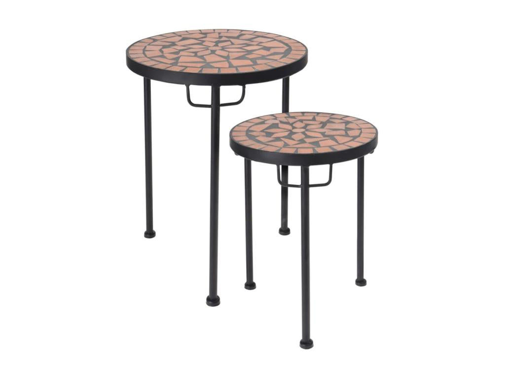Ensemble de tables d'appoint 2 pcs avec dessus en mosaïque NIDO80231