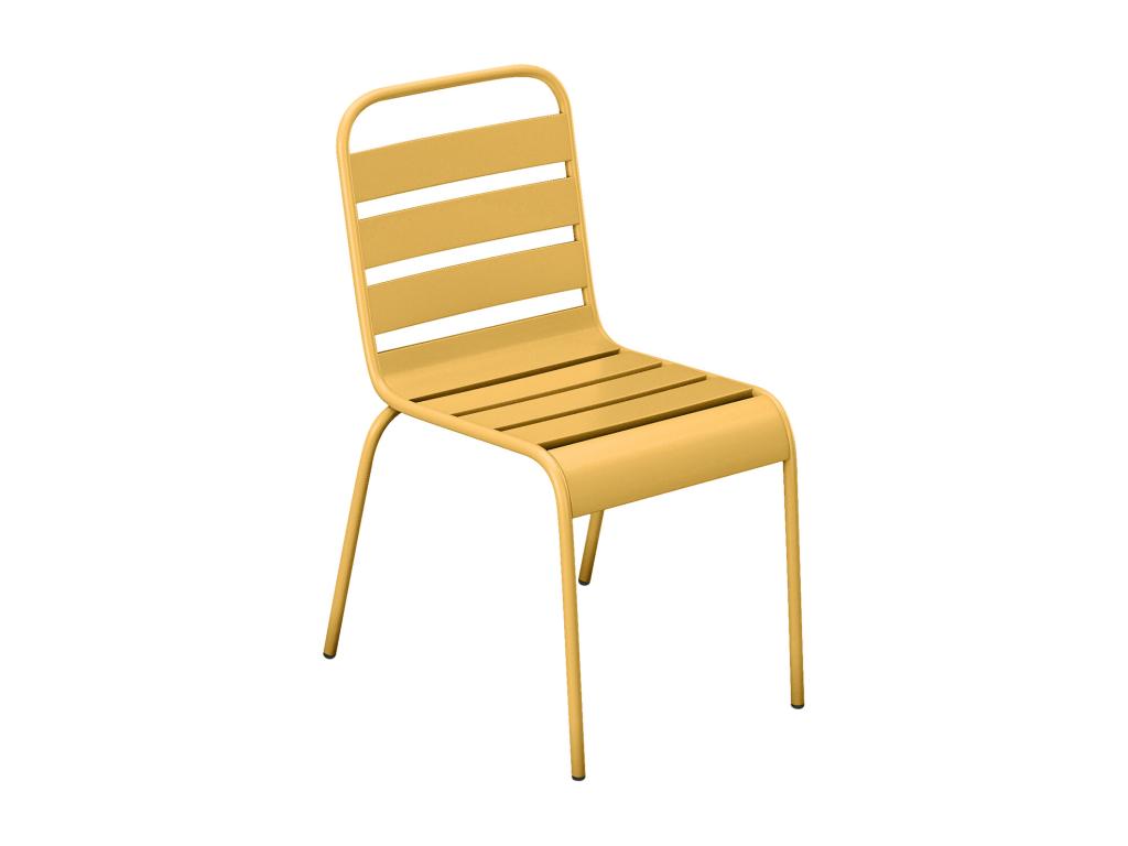Lot de 2 chaises de jardin empilables en métal - Jaune moutarde - Dormeva BWVL24594