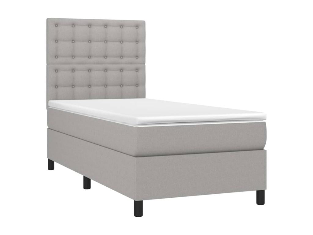 Zensova tapissier avec matelas et LED Gris clair 80x200cm Zensova HIMY95356