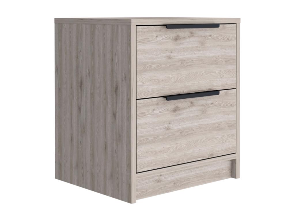 Chevet Dormeva en mélamine avec deux tiroirs à rail métallique 47,7 cm X 40,8 cm X 36 cm Multicolore KBLS86086