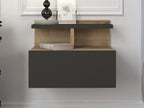 Table de chevet suspendue - 1 tiroir - Coloris Naturel et anthracite - Dormeva DLZH90710
