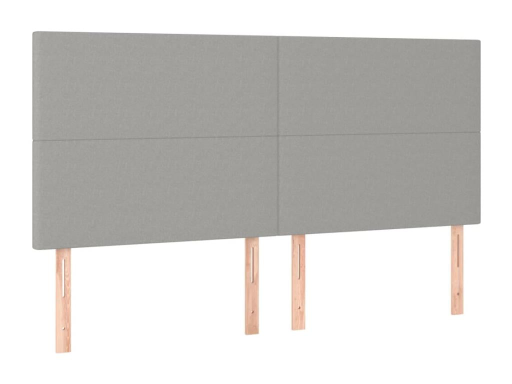 Lit à sommier tapissier avec matelas Gris clair 180x200cm Tissu ZUFO39066