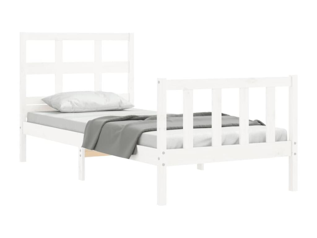 Cadre de lit sans matelas blanc bois de pin massif XVRK99013