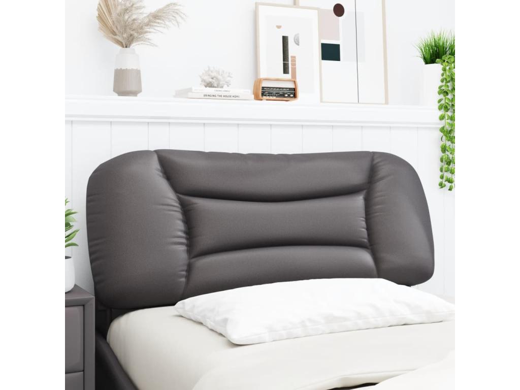 Coussin de tête de lit gris 100cm similicuir IURU18184