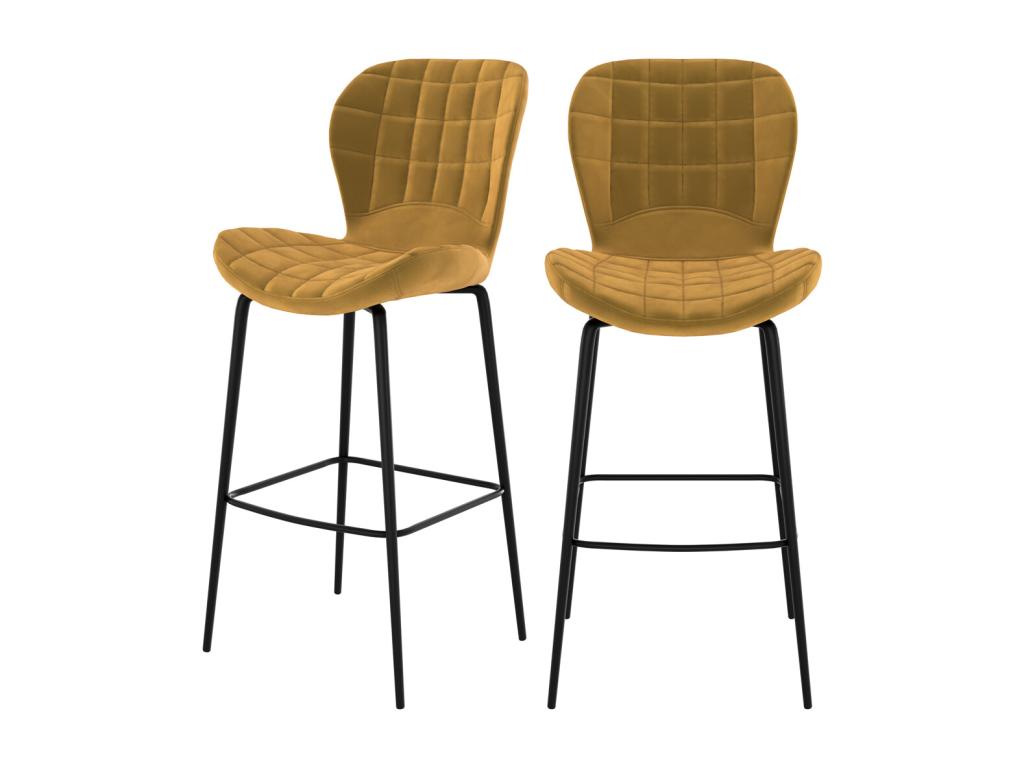 Lot de 2 chaises de bar en velours jaune Dormeva 75 cm - Dormeva GXMQ34291