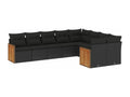 Salon de jardin 9 pcs avec coussins noir résine tressée EMQW98259