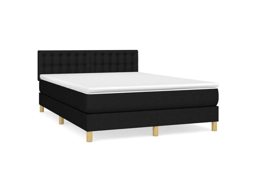 Sommier à Dormeva de lit avec matelas Noir 140x200 Tissu VHBH31309