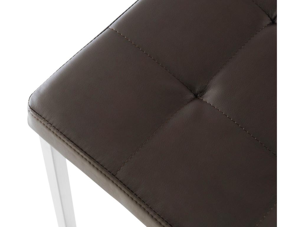 Lot de 2 Tabourets - Similicuir / Acier inoxydable - Marron - Dormeva KEDO08342