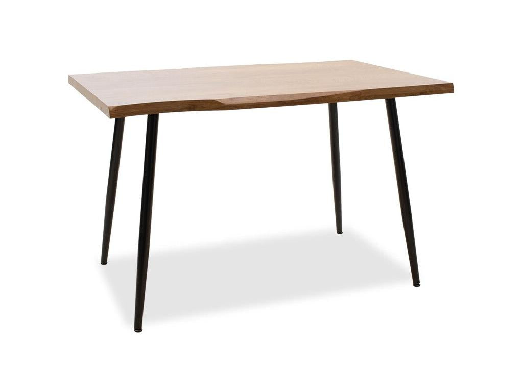 Table à manger neve MDF noyer - pieds métal noir 120x80x75 cm VMXF60576