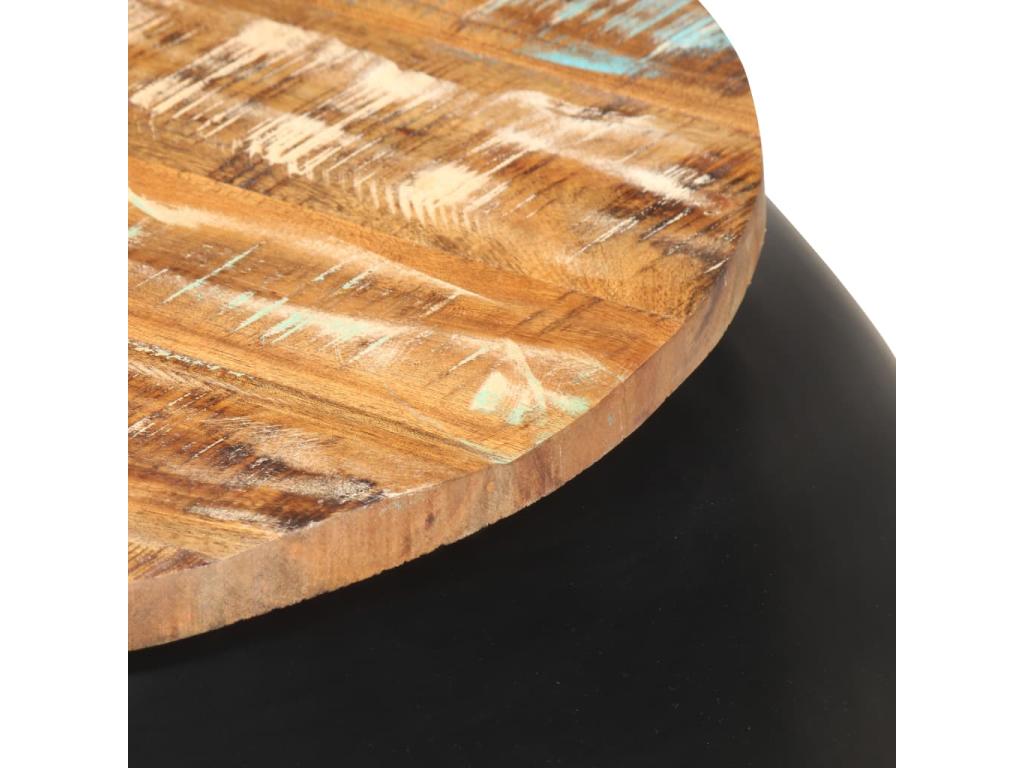 Table basse Noir 68x68x30 cm Bois de récupération solide LCMO40163
