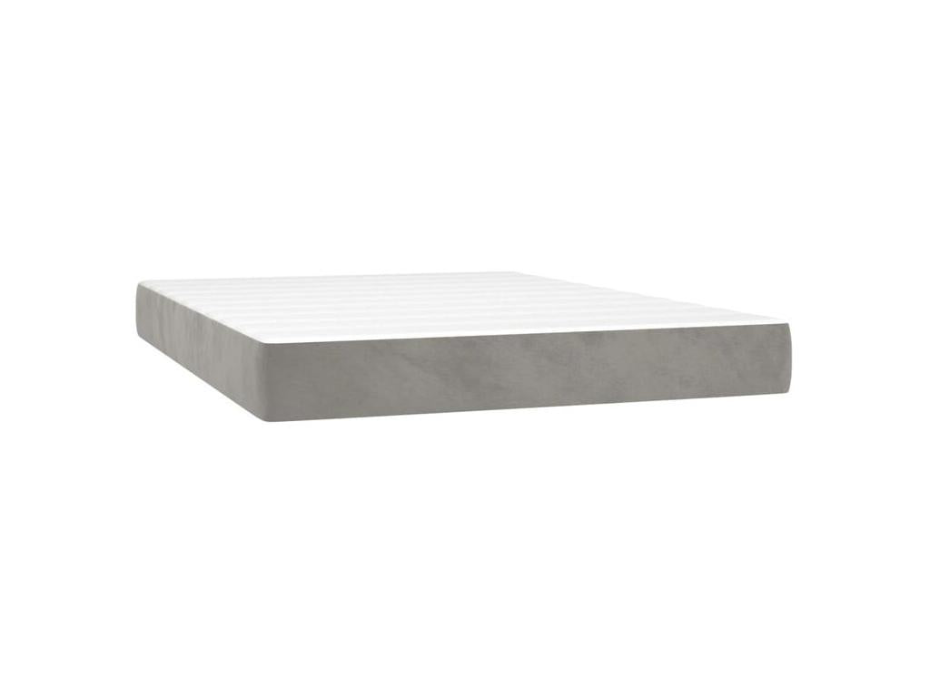 Sommier à Dormeva de lit et matelas Gris clair 140x190 Velours KIJO11119