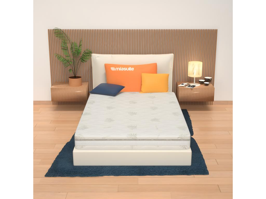 Matelas en mousse à mémoire de forme 135x200 hauteur 21 cm - Housse amovible revêtement Aloe Zensova KMVI72184