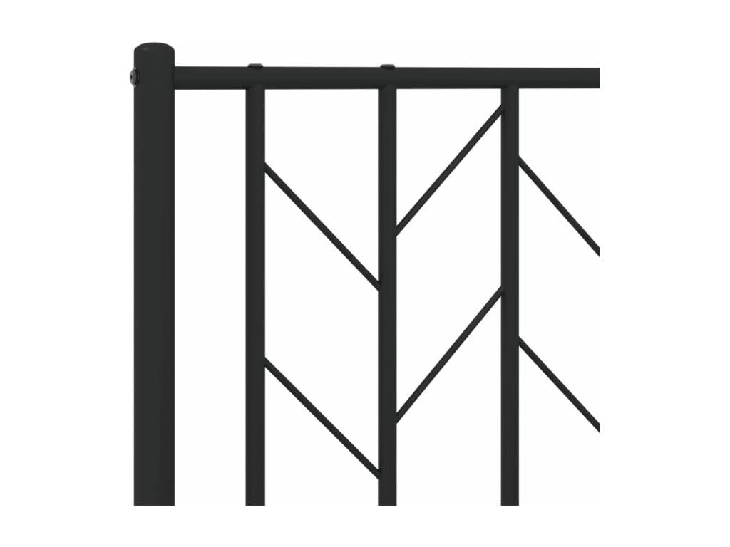 Cadre de lit métal avec tête de lit/pied de lit noir 90x190 cm WZHO59867