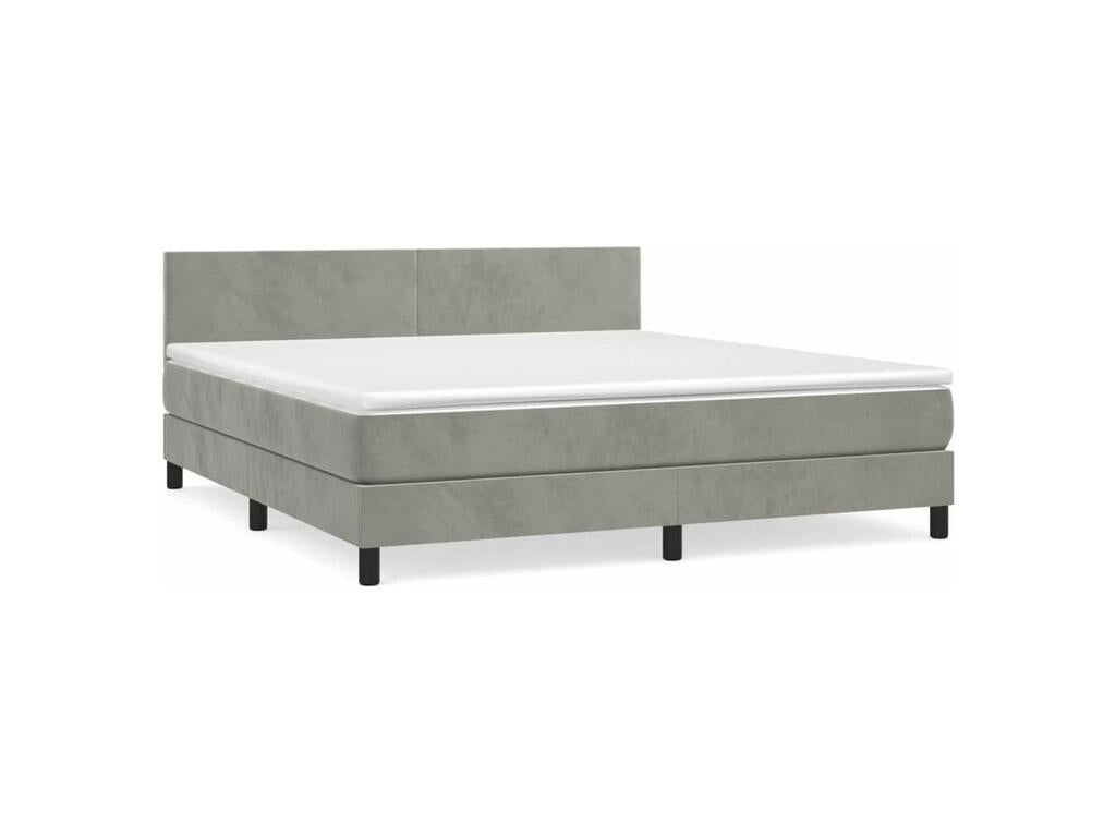 Sommier à Dormeva de lit et matelas Gris clair 180x200 Velours AYWZ71587