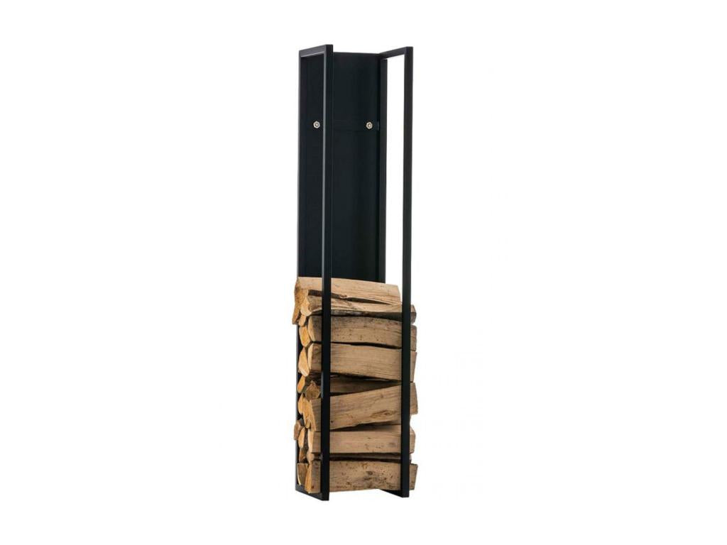 Etagère bois de cheminée - Métal - 25x25x160cm - Noir-mat - Dormeva JBKZ71199