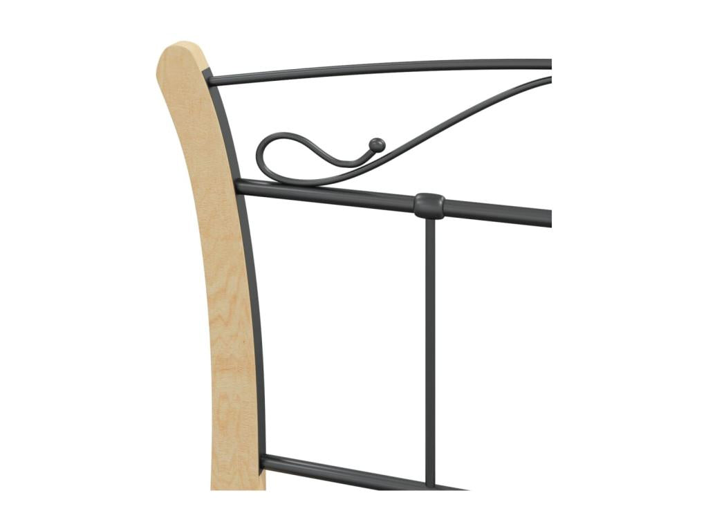 Cadre de lit sans matelas noir métal 100x200 cm DVDB61382