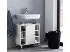 Meuble sous Lavabo 60x64x32 cm Armoire Salle de Bain Blanc Meuble Vasque IWKF83956