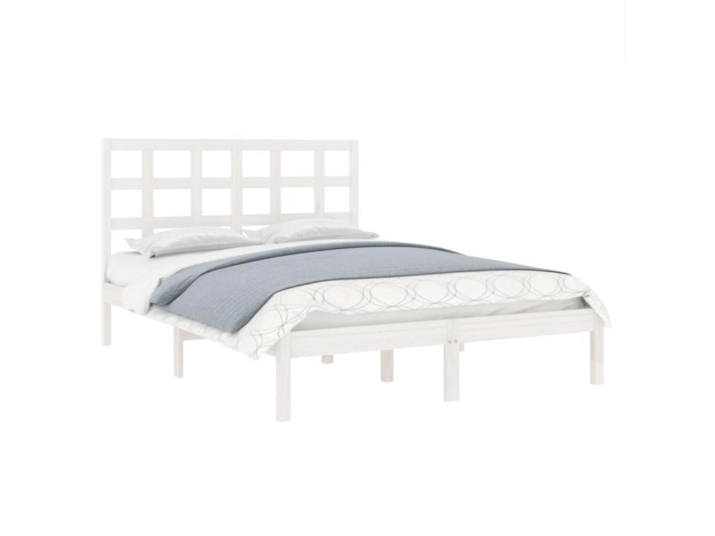 Cadre de lit sans matelas blanc 120x200 cm bois massif CVJM89552