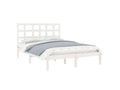 Cadre de lit sans matelas blanc 120x200 cm bois massif CVJM89552