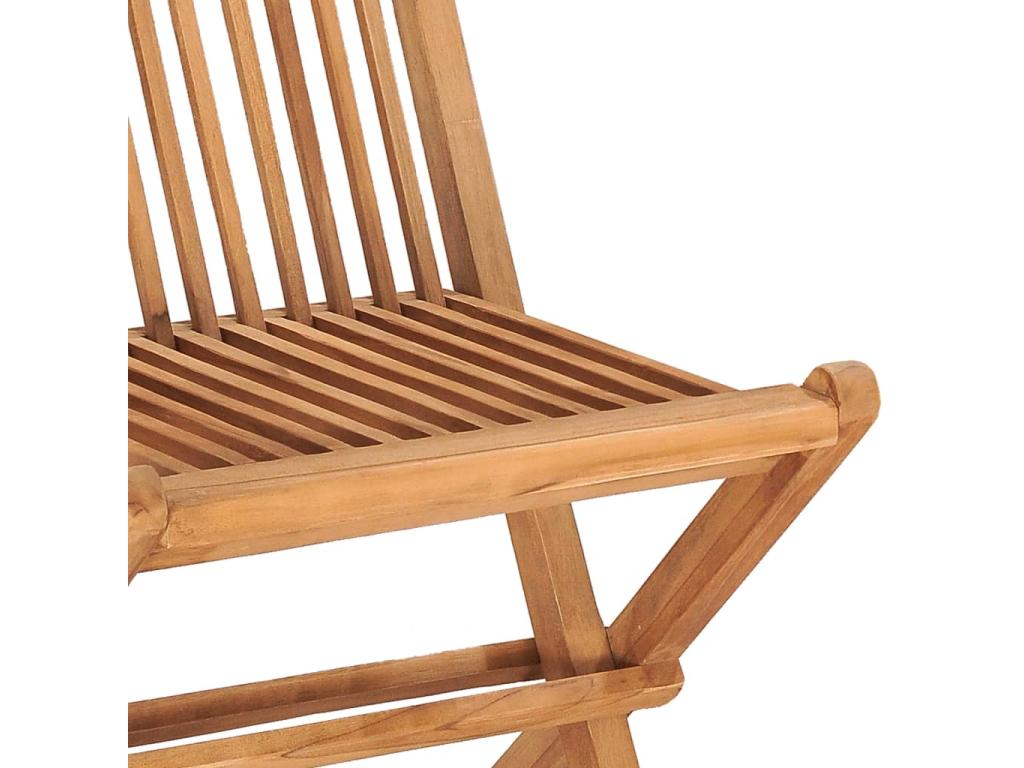 Ensemble à manger d'extérieur pliable avec coussin 3 pcs Teck UMTM44383