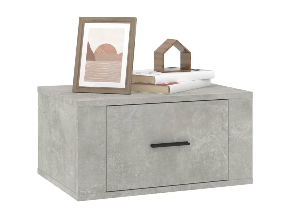 Tables de chevet murales 2 pcs Gris béton 50x36x25 cm EMHY93339