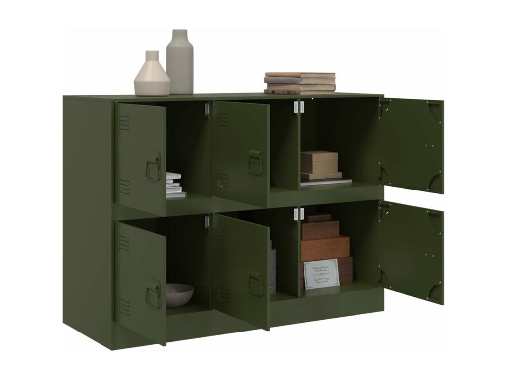 Buffet vert olive 99x39x73 cm acier MVSV98781