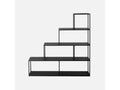 Etagère bibliothèque escalier en métal noir 4 niveaux INDUSTRIELLE L 160 x P 30 x H 157cm FIHO78636