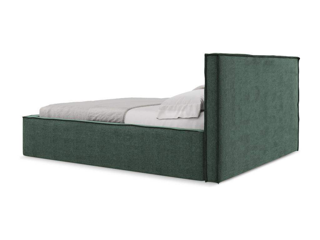 Lit coffre en tissu chenille 180x200 - vert - Dormeva FNLD29533