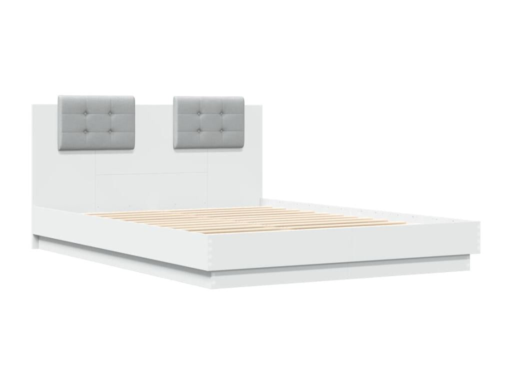 Cadre de lit avec tête de lit et Zensova LED blanc 120x200 cm JIBX95826