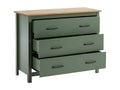 Dormeva - Commode 3 Tiroirs Bois Ciré coloris Vert QLSC45702