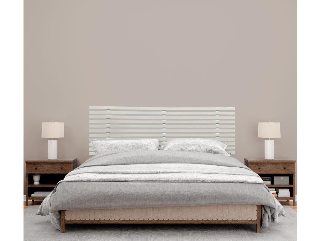 Dormeva Tête de lit en bois recyclé DM Style Japonais 135x46cm Lits 120/135 - Blanc Solide EWZR09922