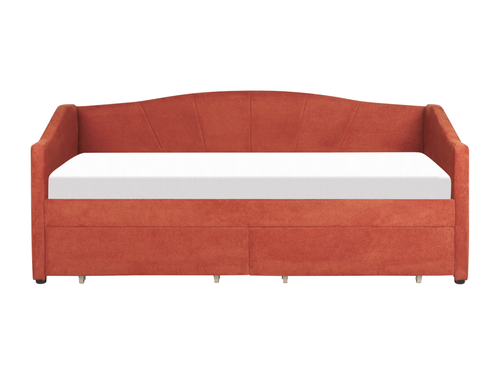 Lit de jour avec rangement Tissu VITTEL 90x200 cm Rouge XUHL68063