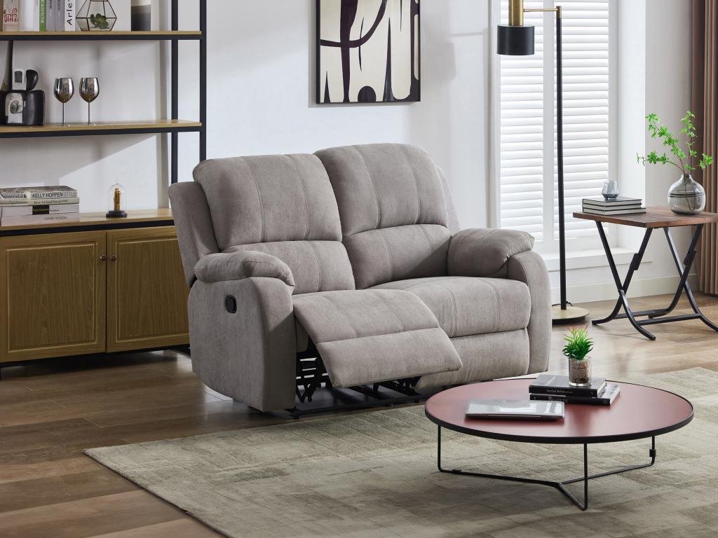 Canapé 2 places Dormeva en microfibre gris clair Dormeva TEOY18467