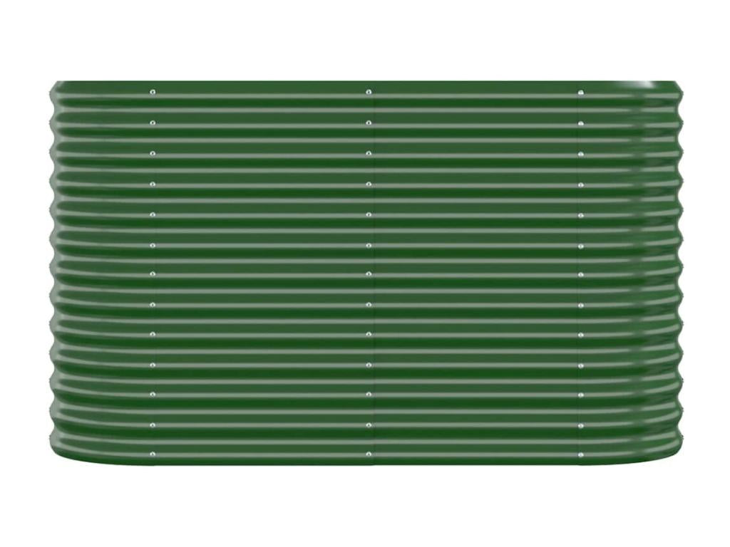Lit surélevé de jardin Acier enduit de poudre 114x40x68 cm Vert DGTA28840