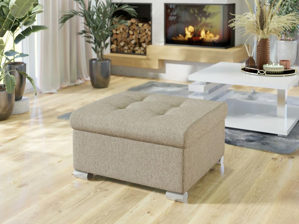 Pouf Zensova 115 Brun clair 41x68x70cm Tapisserie Pieds Plastique MZAL81319