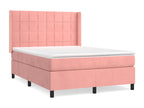 Lit à sommier tapissier avec matelas Rose 140x190 cm Velours ESQH65367