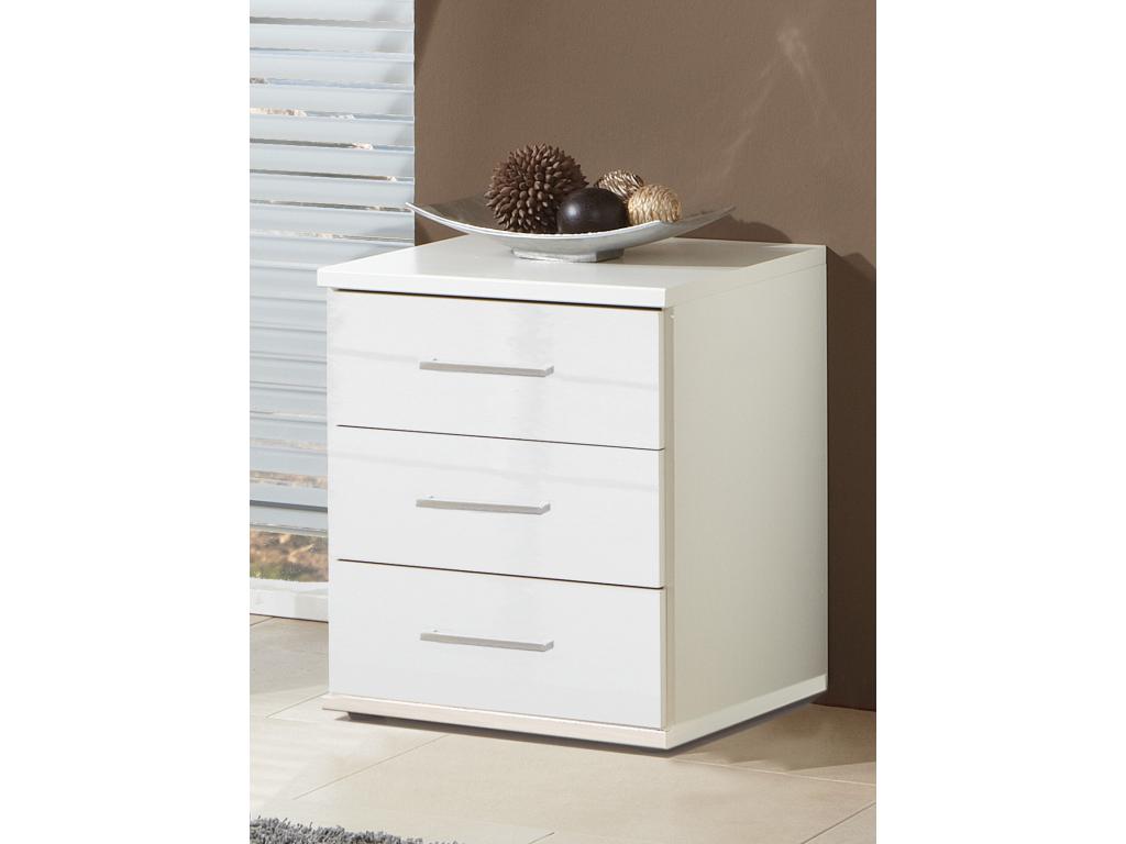 Commode à tiroirs meuble de rangement coloris blanc cassé blanc - L- 46 x H- 58 x P- 40 cm DOZX62212