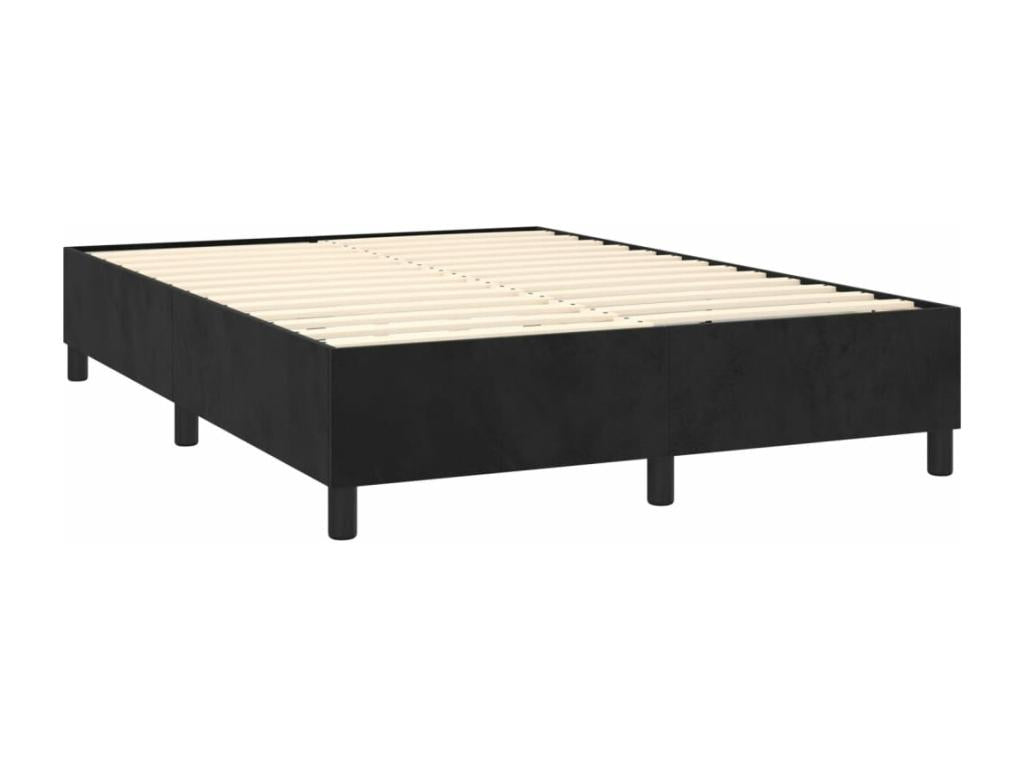 Cadre de lit sans matelas noir 140x200 cm velours JSXE26286