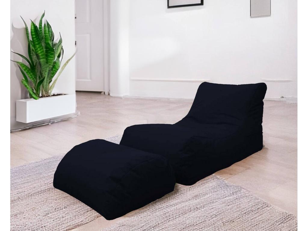 Pouf Dormeva Fauteuil polyvalent Chaise sac Pouf repose-pieds Made in Italy 120x80 h60 cm Noir HBGS61399