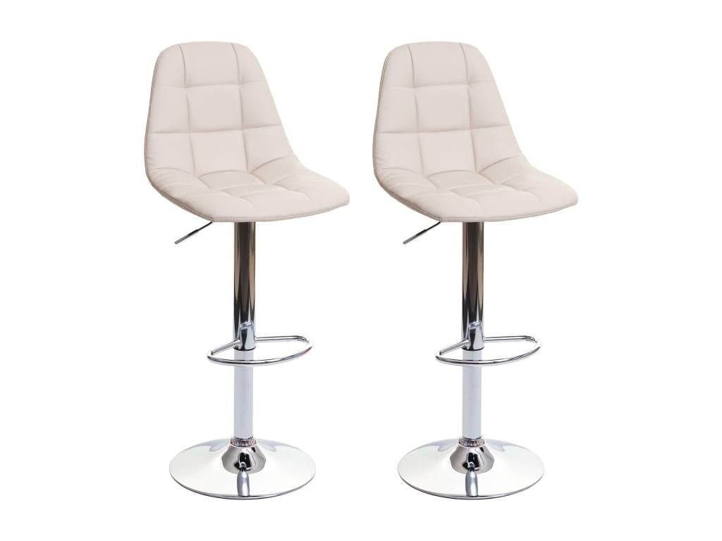 Tabouret de bar Dormeva-A67 lot de 2 similicuir crème-beige PNMR63057