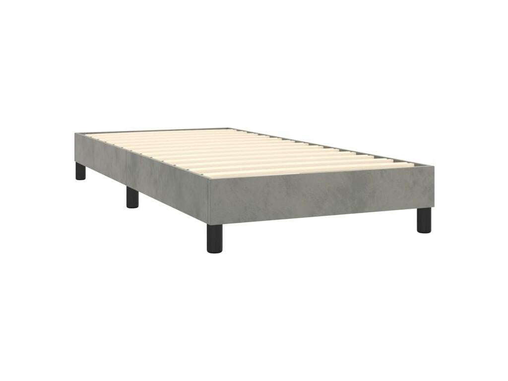 Sommier à Dormeva de lit et matelas Gris clair 100x200 Velours GYMV57249