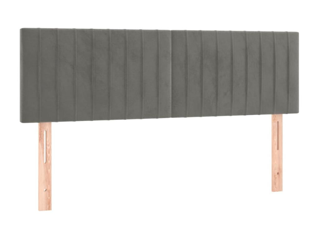 Tête de lit à LED Gris clair 144x5x78-88 Velours EDQU05467