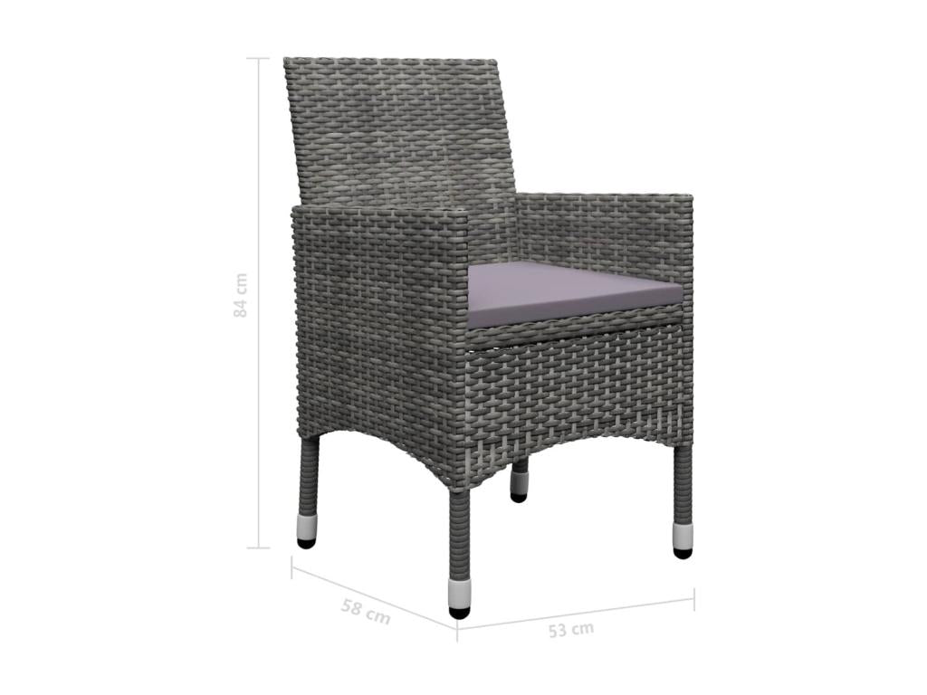 Ensemble à dîner de jardin 9 pcs Résine tressée et verre Gris AWGF60438